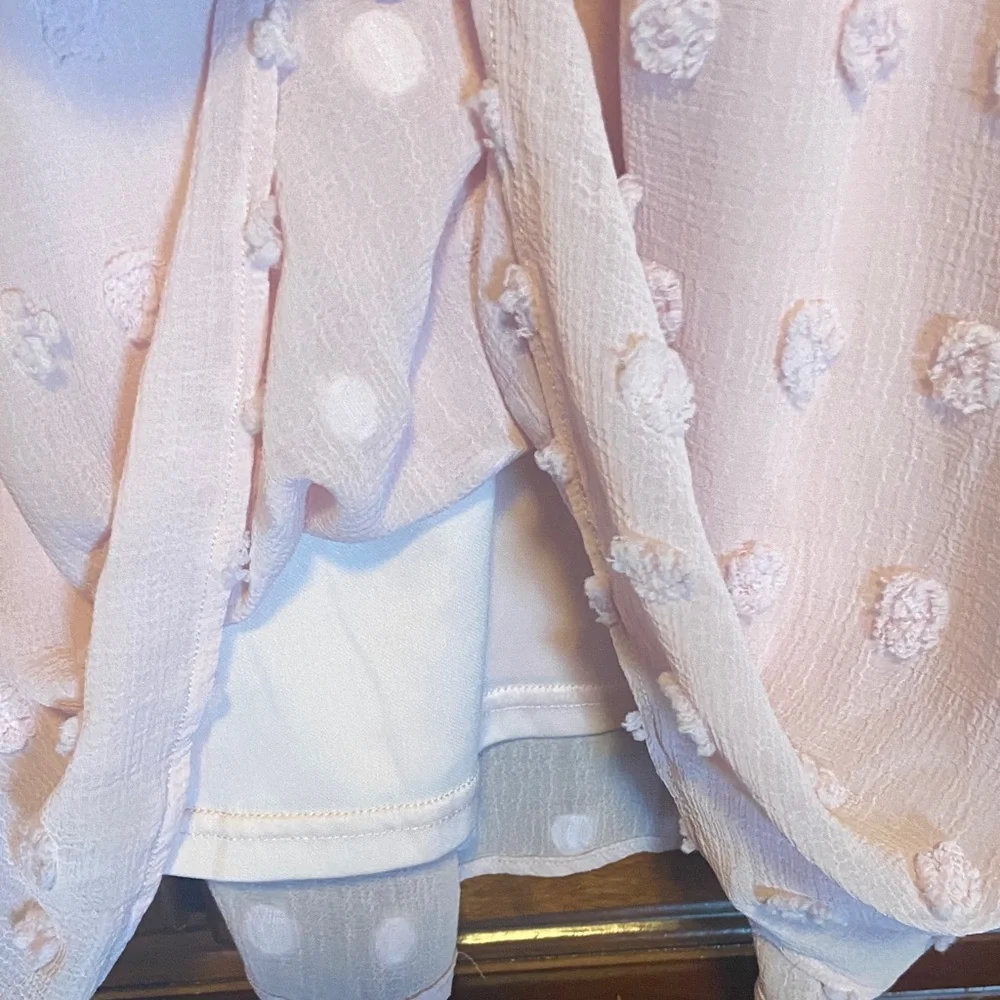 Jodifl Soft Pink Textured Swiss Dot Dress Size Med - Picture 5 of 9